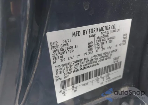 2021 Ford Mustang Mach-E Premium from USA, damaged, VIN 3FMTK3RM2MMA26693